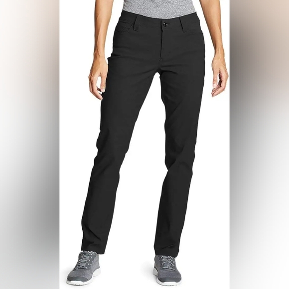 Eddie Bauer Horizon Guide 5-Pocket Slim Straight Pants, Color Black Size 14 - Picture 1 of 16